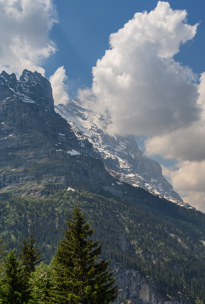 Eiger behind cloud